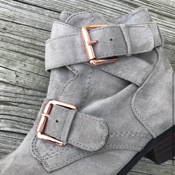 PacSun Suede Strappy Buckle Ankle Combat Boots - Picture 3 of 8